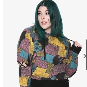 Authentic The Nightmare Before Christmas Sally Girls Crop Hoodie Plus Size